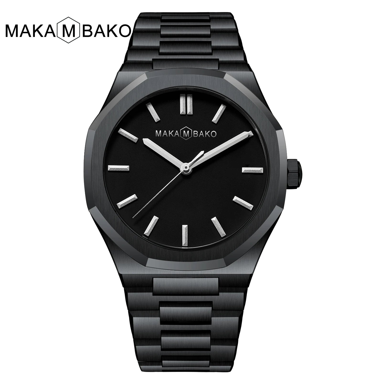 Black Mens Watch With Original Japanese MIYOTA 2035 Quartz Movement 40mm Business Style Stainless Steel 3Bar Watch for Men reloj