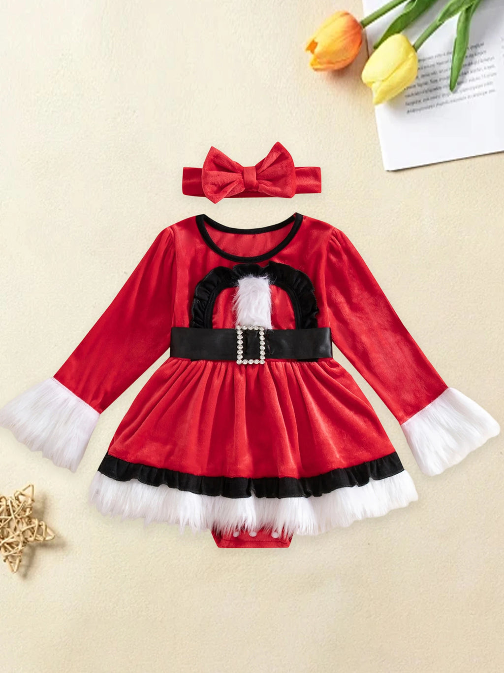 Toddler Boy Winter Outfit Plaid Shirt Suspender Pants Bowtie 3 Piece Set Christmas Party Clothes for Kids