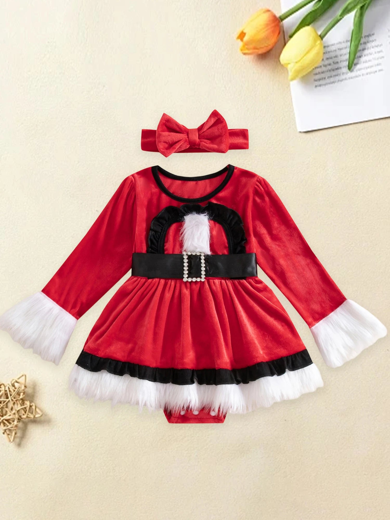 Toddler Boy Winter Outfit Plaid Shirt Suspender Pants Bowtie 3 Piece Set Christmas Party Clothes for Kids