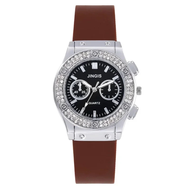 Fashion Women Watches Luxurious Brand Casual Diamond Female Rubber Quartz Wristwatches Simple Sport Clock Relogio Feminino