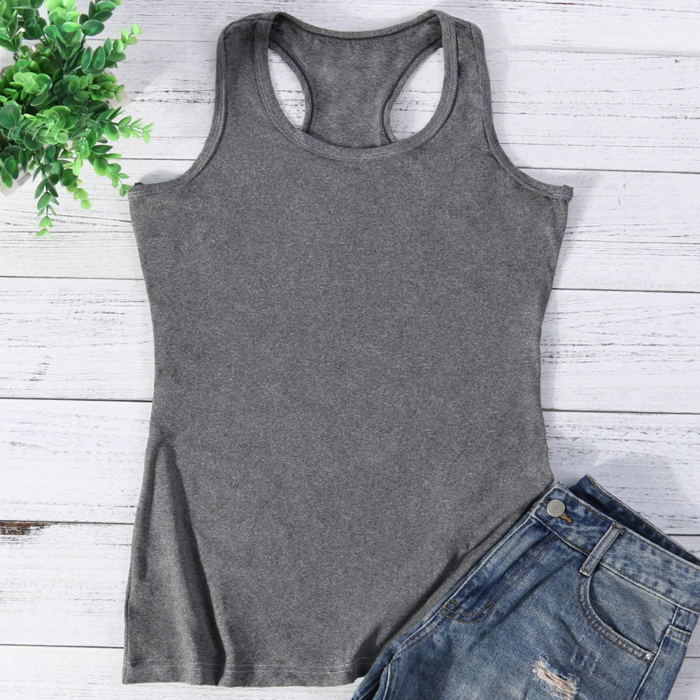 Women Tank Top Sleeveles Racerback Tank Top Summer Basic Cami Top Shirt Fitted Tank Top