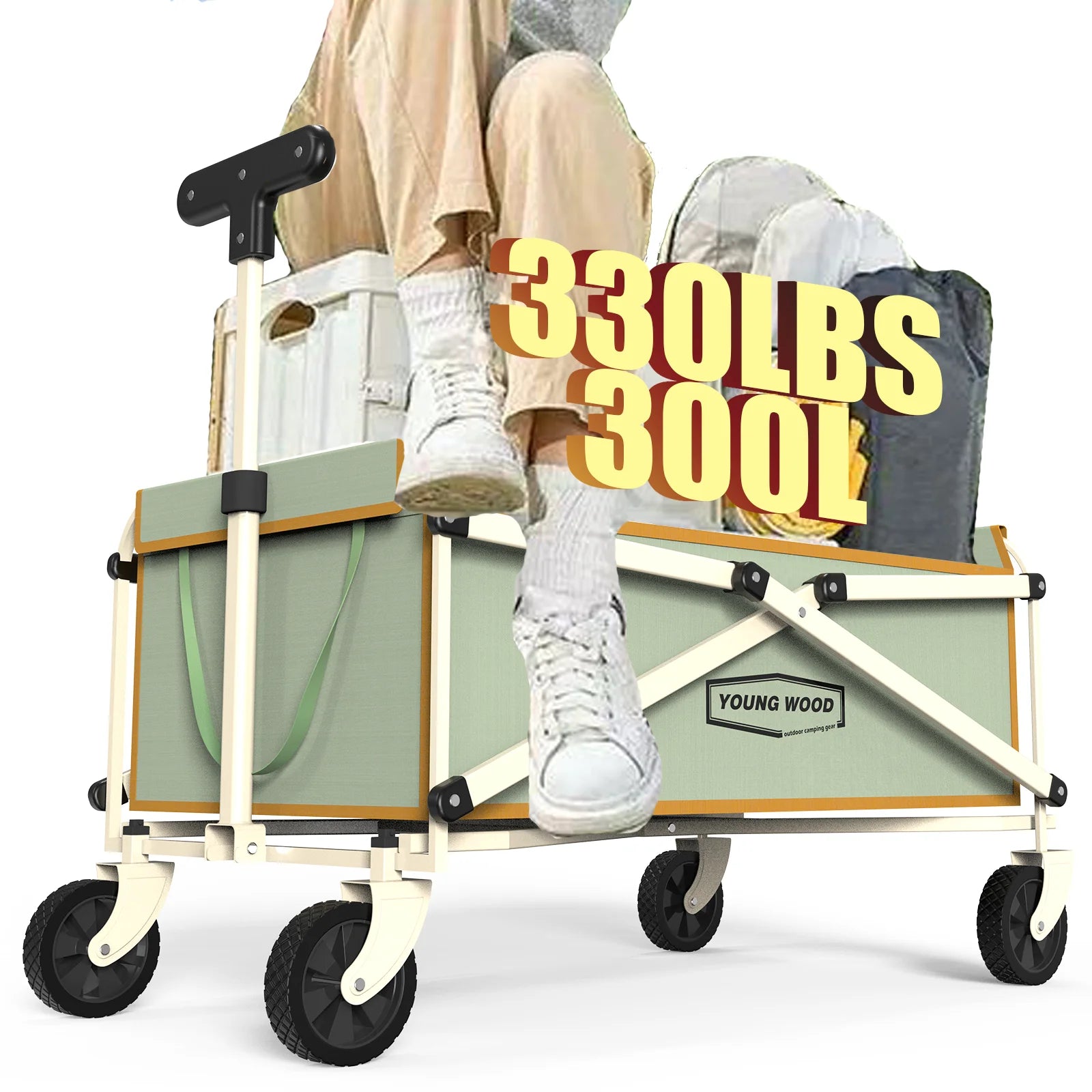 Collapsible Wagon Carts,Folding Wagon Cart with All Terrain Wheels,Outdoor Utility Wagon for Camping Shopping Sports Fishing