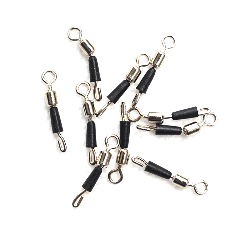50-200Pcs Bearing Swivel Fishing Connector Q-Shaped Quick Change Swivels Carp Fishing Terminal Tackle Pesca Accessories