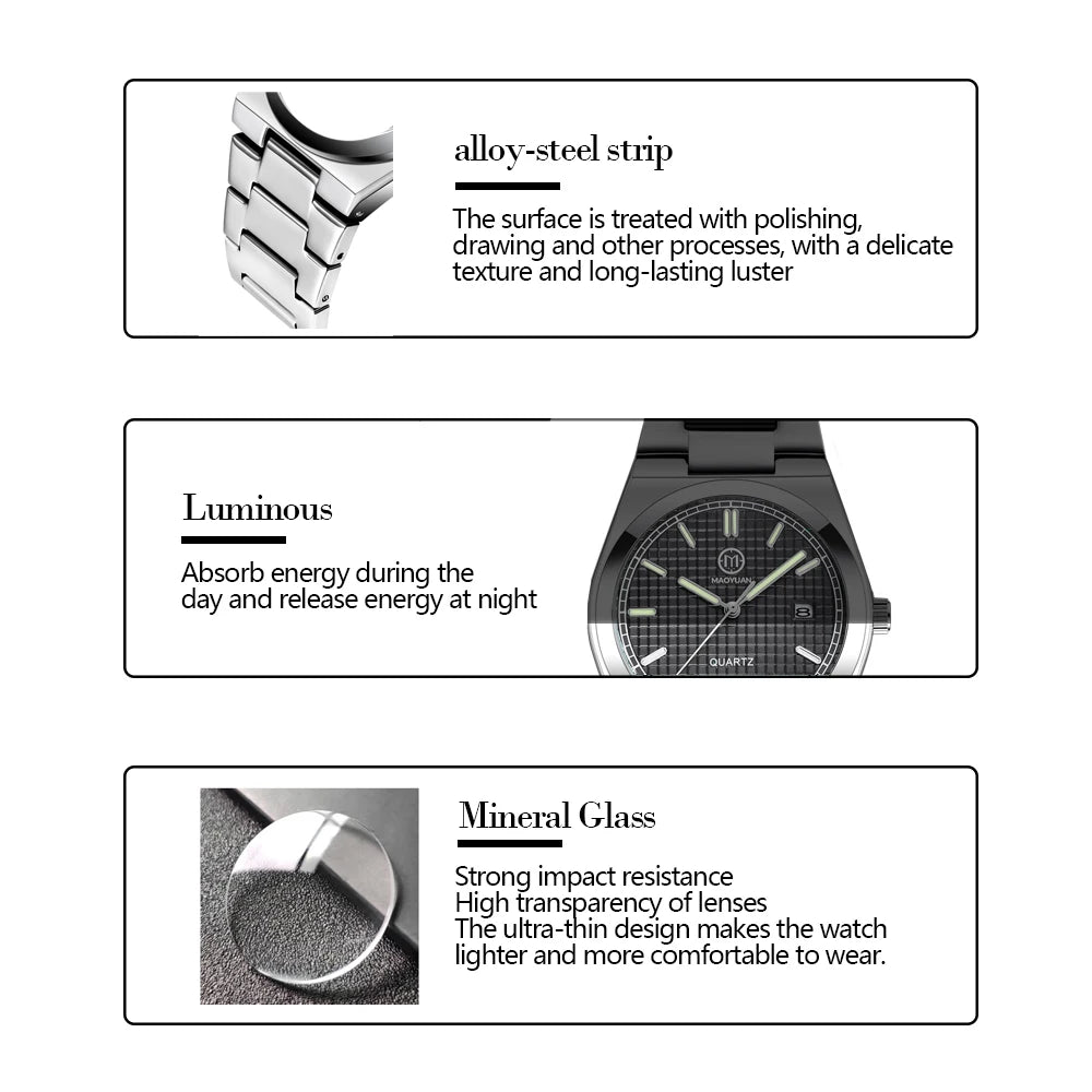 2025 New Mens Watches MAOYUAN Top Brand Luxury  Casual Quartz Watch Men's Sport Waterproof Clock Watch Hombre Reloj