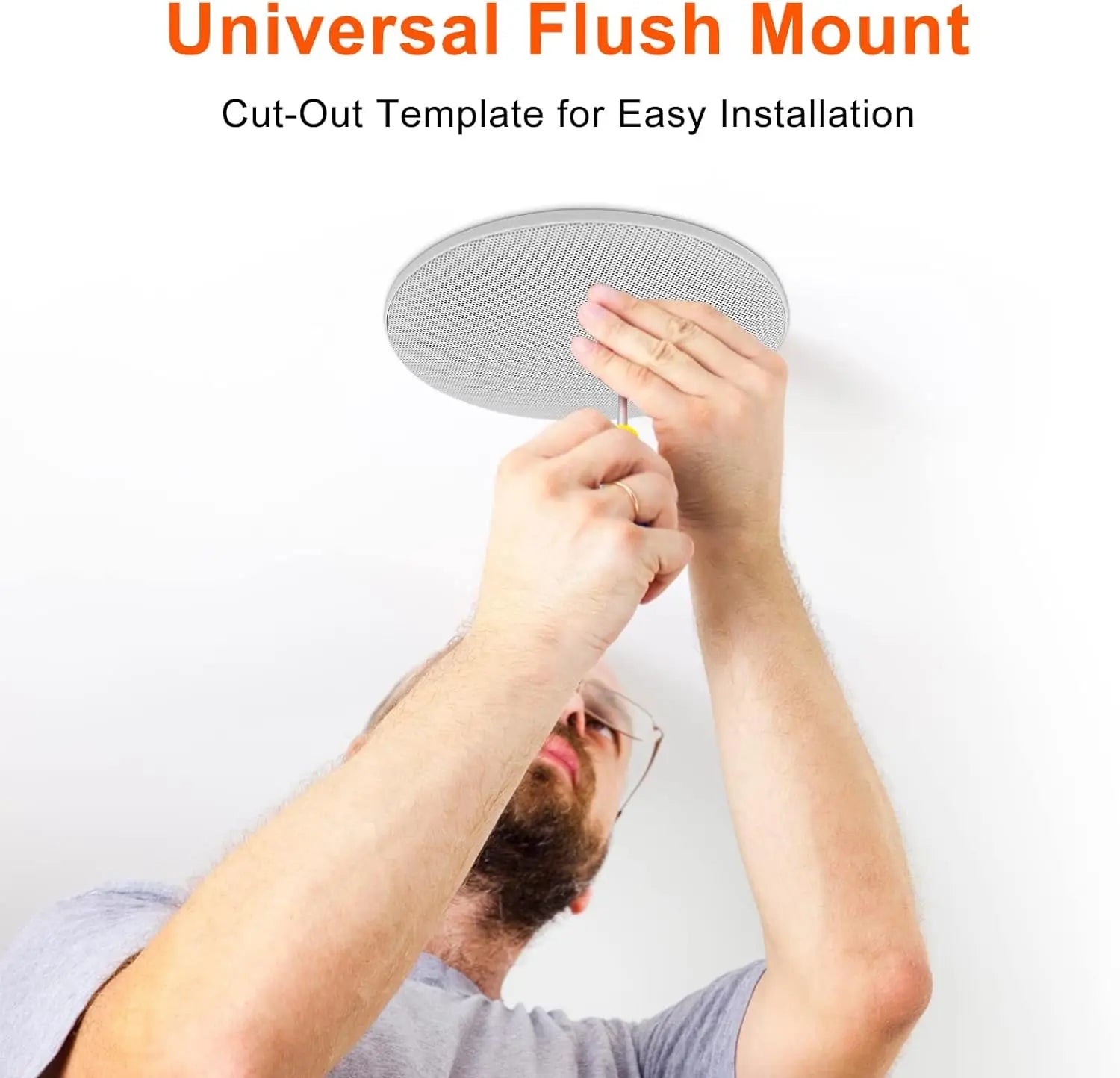 Herdio 2PCS 6.5" Flush Mount In Ceiling Wall Bluetooth Speakers 300W Flush Mount 2-Way Universal Home Speakers System 1 Pair