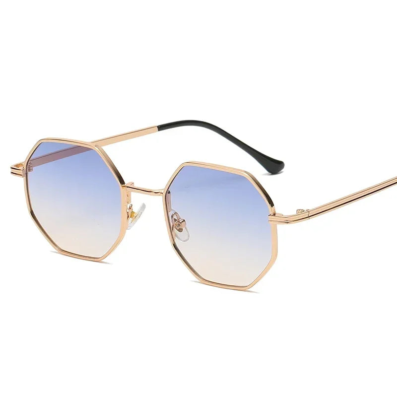 Sunglasses For Women Polygon Metal Sunglasses Vintage Frame Men Luxury Brand Design Sun Glasses Women Mirror Gafas De Sol Uv400