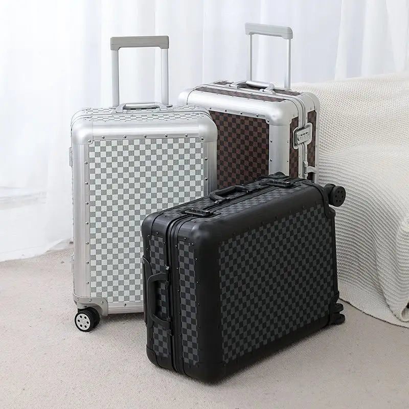 High-end light business aluminum-magnesium alloy 20 chassis suitcase universal wheel 24 trolley case suitcase silent