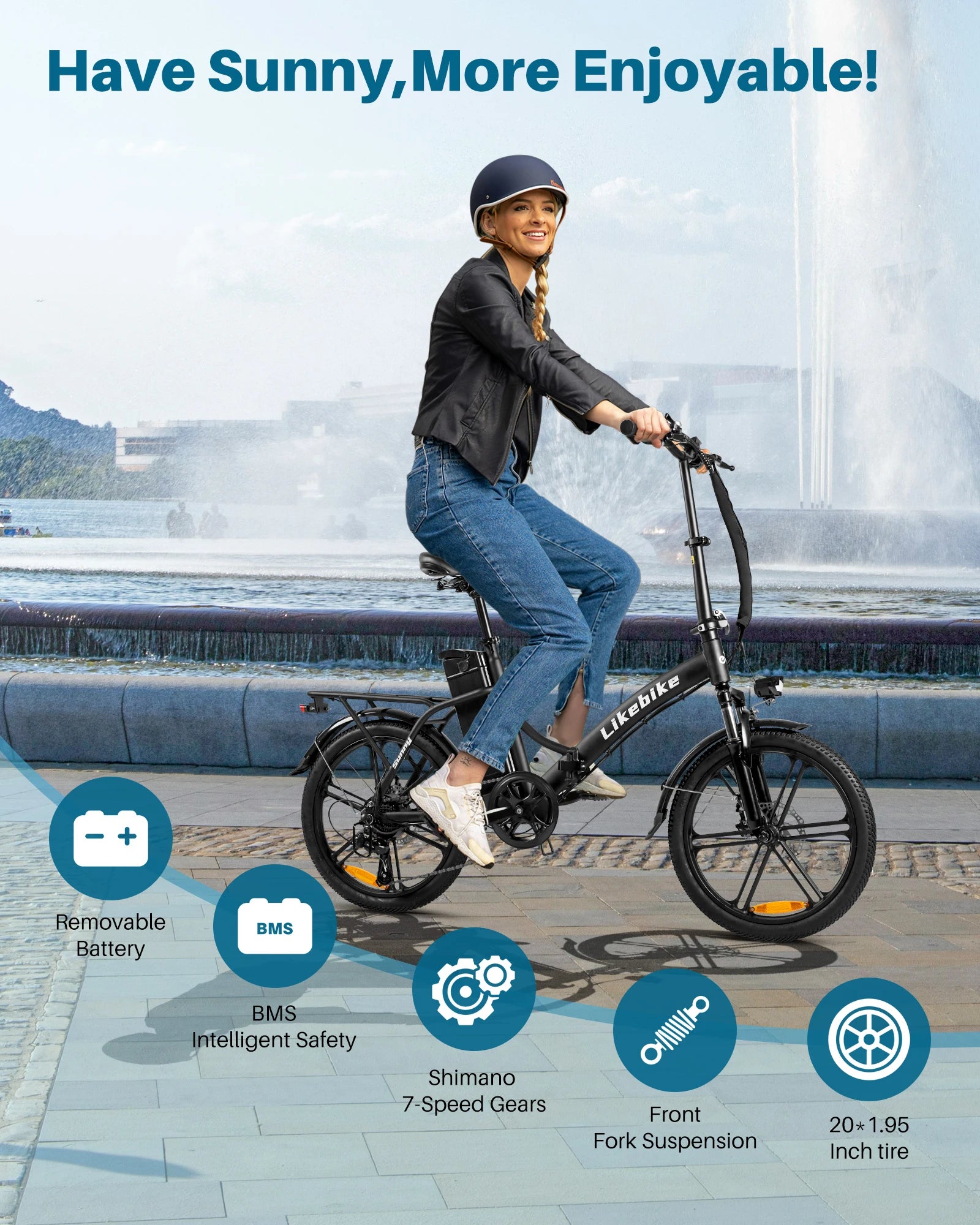 Folding Electric Bike Adults 36V Removable Lithium Battery 540W Peak Motor Electric Bicycle 20 Inch Tires Urban Commuter E-bike