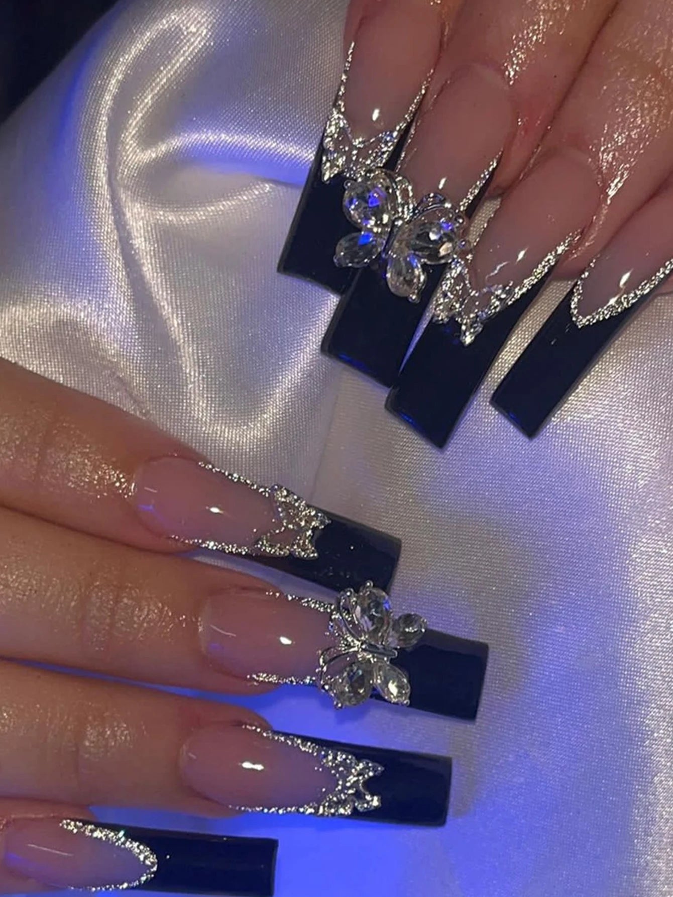 Ultra-long Matte False Nail Halloween Ballerina Square Nail Tips Artificial Nail For Lady Beauty Nail Makeup Fashion Nail Art