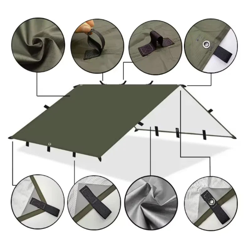 Big Sun Shelter Waterproof Tent Camping Tartar UV Canopy Awning Camping Hiking Sun Outdoor Hiking Travel Sun Shade Cloth