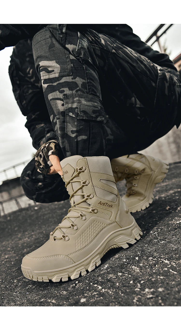 Hiking Shoes Men Outdoor Anti-slip Breathable Comfortable Casual Sports Shoes Men Thick-soled Shock-absorbing Combat Boots Men