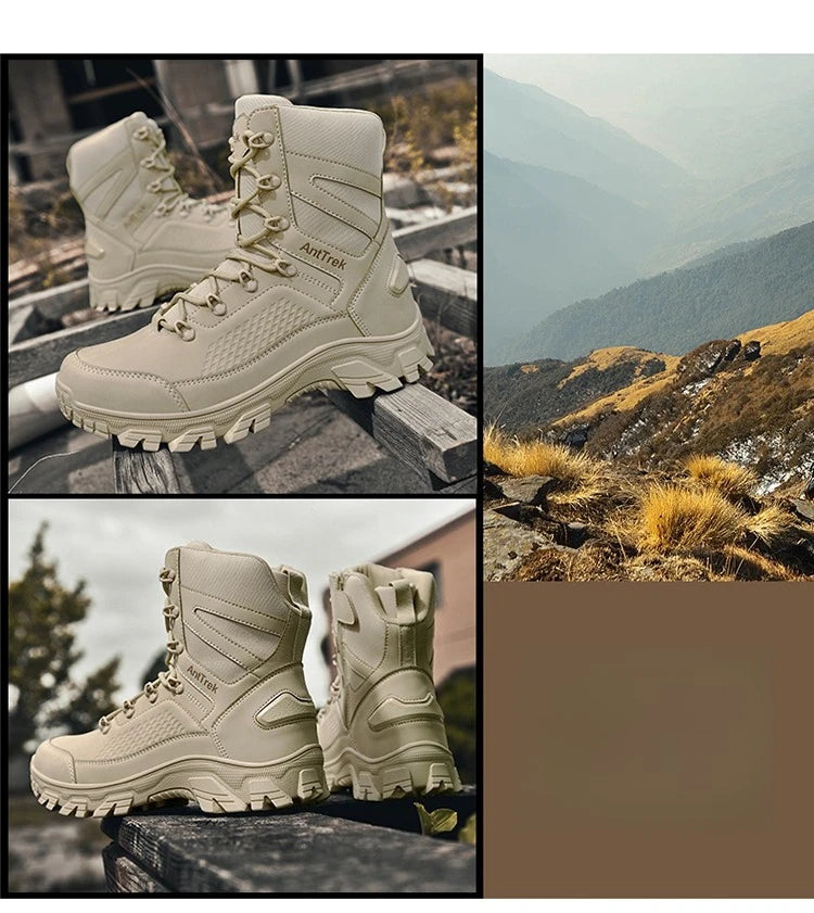 Hiking Shoes Men Outdoor Anti-slip Breathable Comfortable Casual Sports Shoes Men Thick-soled Shock-absorbing Combat Boots Men