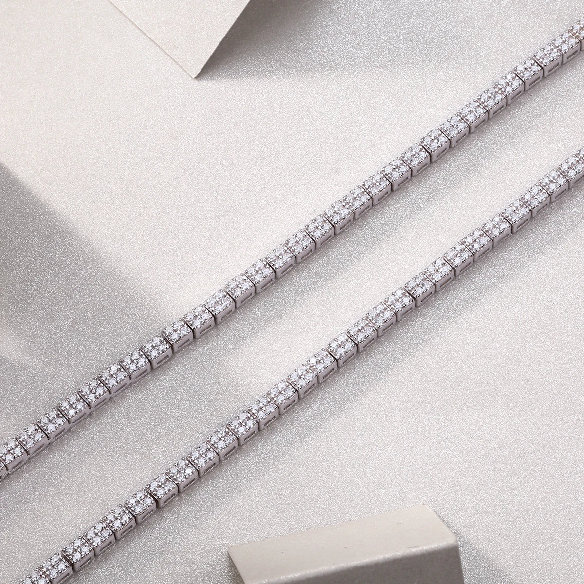 JIUZUAN Moissanite Tennis Necklace 925 Sterling Silver 18K Gold Plated Classic Style for Women Gift with GRA Certificate