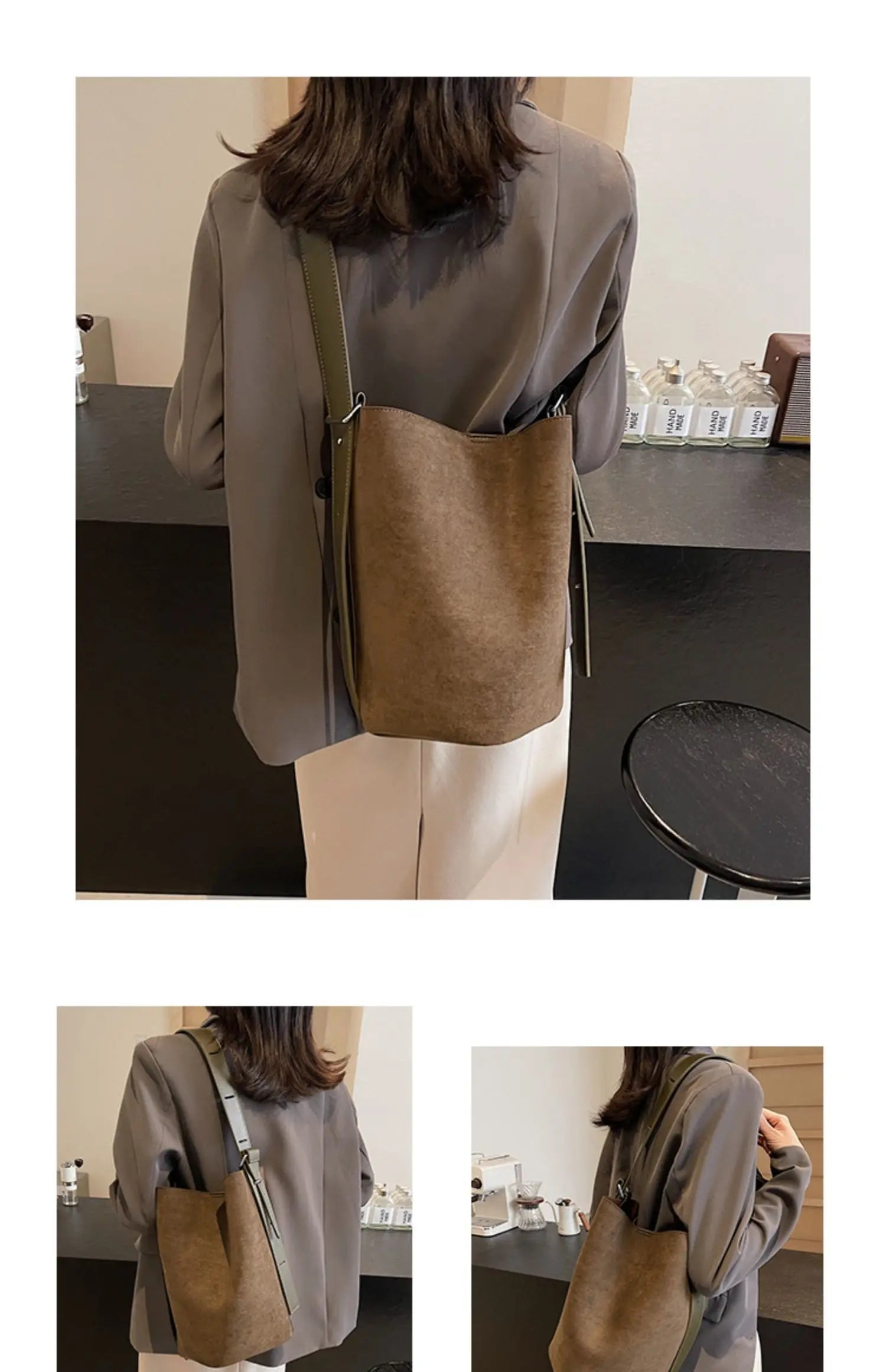 Retro Frosted Buet Bag Large Capaci Commuter Women's Single oulder Slant Cross Bag Soft PU Material Buet ape