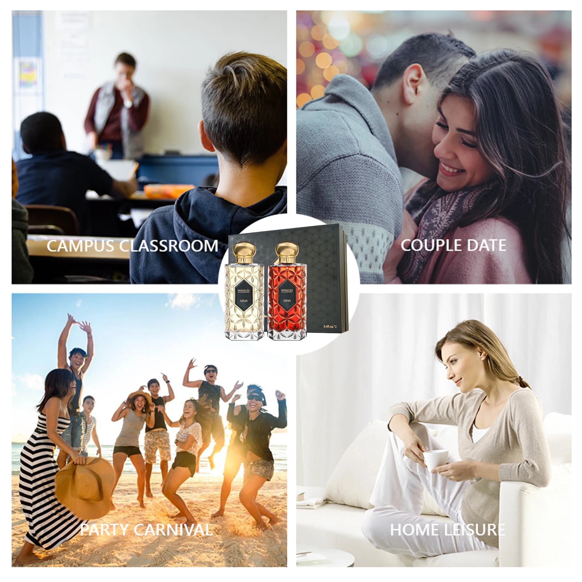 Séfralls High Quality Men Cologne 100ML*2 Oud Wood SandalwoodLong Lasting Strong Pheromone Men's hormones Romance Gentleman