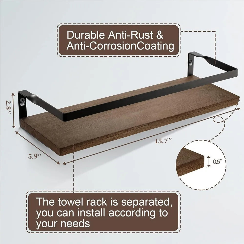 Bathroom Items Kitchen Solid Wood Bore Storage Shelf Floating Wall Shelves Accessories Organizer Hardwares Hardware Fixture Home