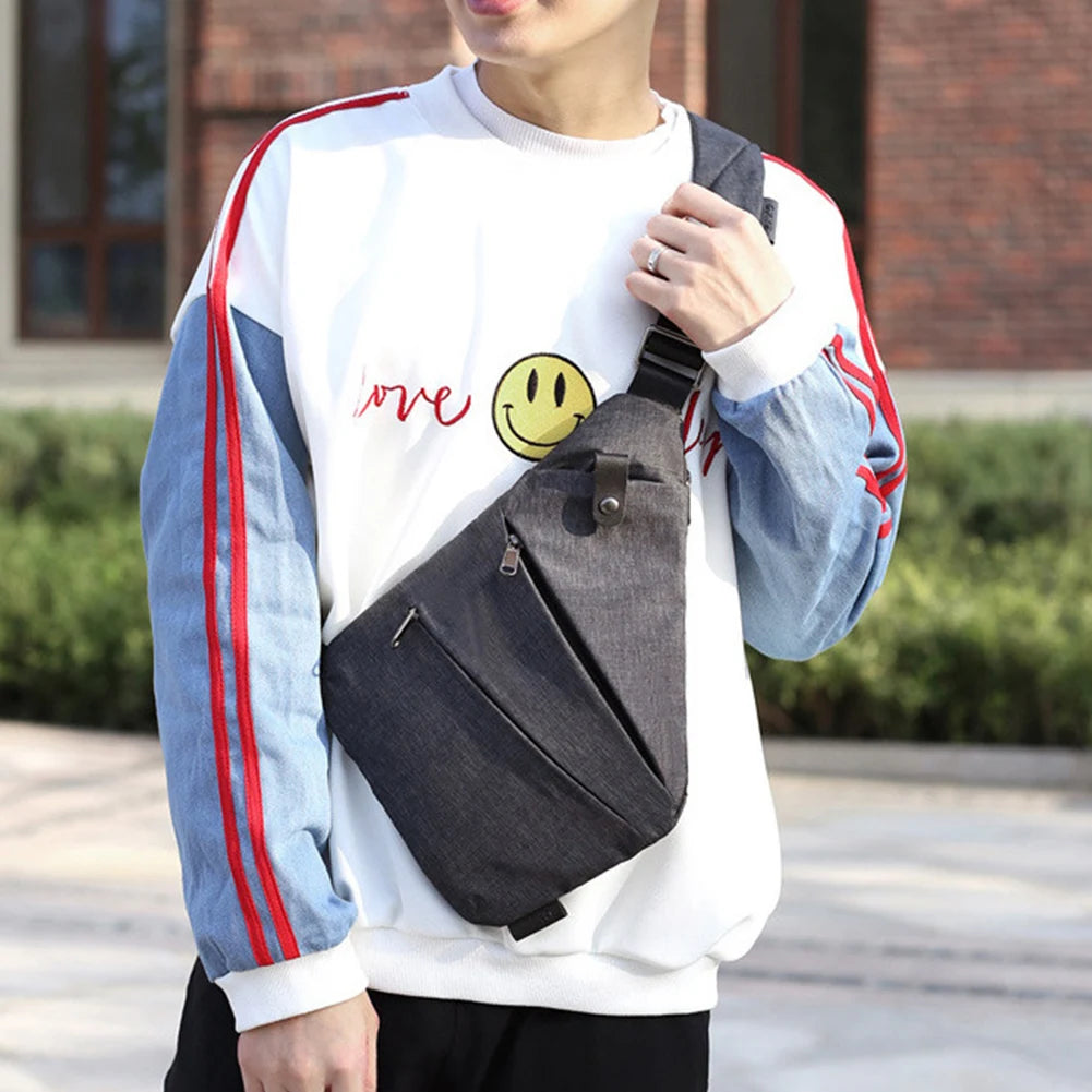 Mens Fashion Chest Bag Multifunctional Fanny Pack Large Capacity Simple Sling Bag Anti Theft Bag Ergonomic Waist Pack
