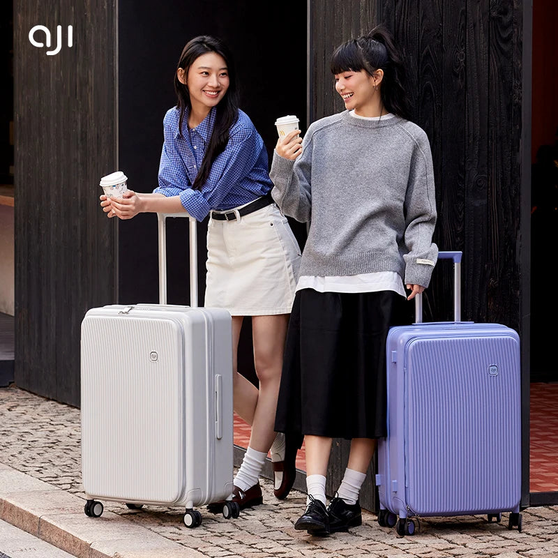 AJI Luggage Travel Suitcase New Design Side Opening Lid With 40mm Expanding Capacity Business Suitcases On Wheels For Women Men