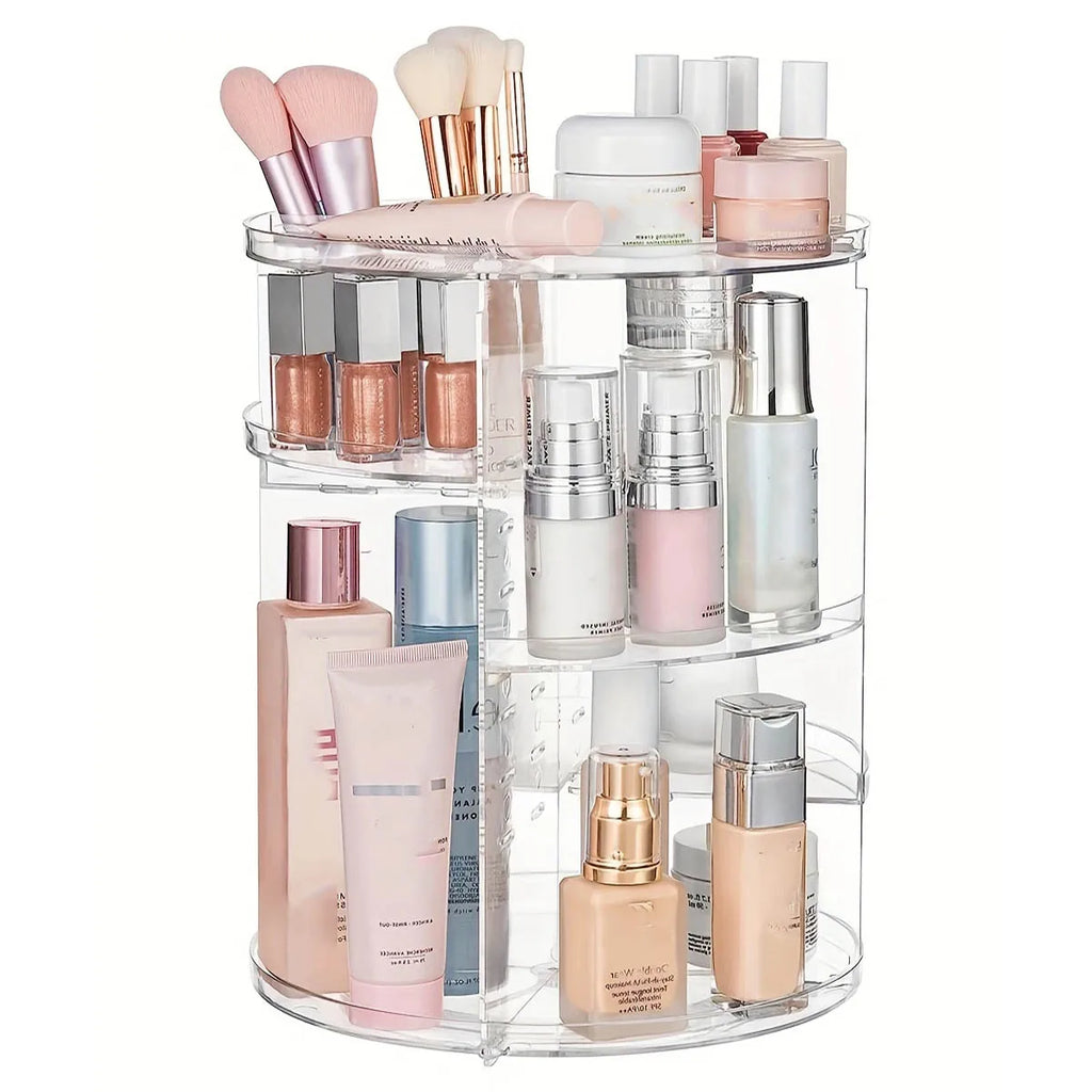 360° Rotating Makeup Organizer, Spinning Bathroom Organizer Countertop, organizer for cosmetics,Cosmetic Holder Shelf,(Clear)