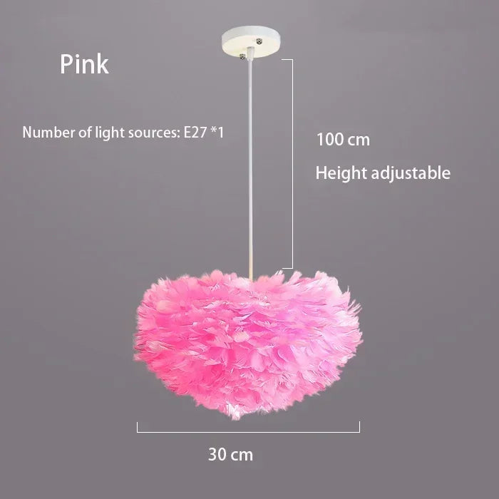 Feather Chandelier Nordic Modern Living Bedroom Ceiling Lighting Warm Dining Room Lamp Clothing Cafe Coffee Shop