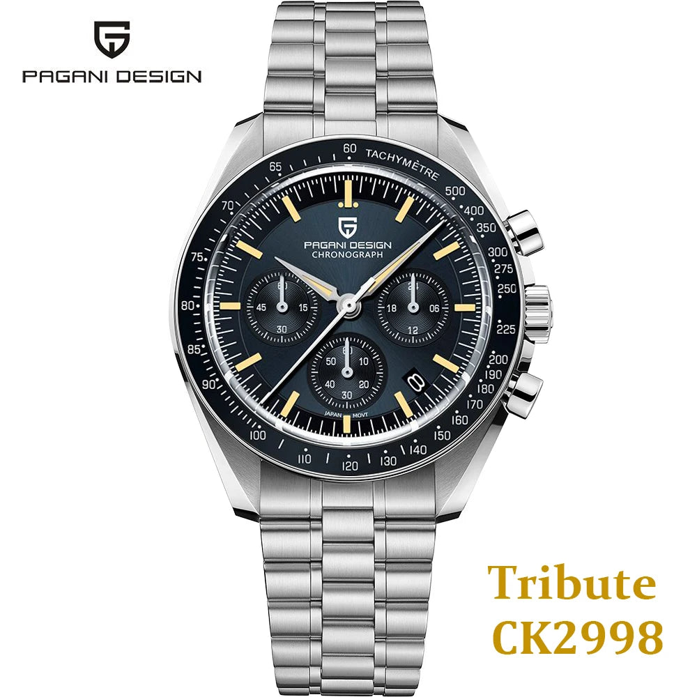 2025 New PAGANI DESIGN Tribute to CK2998 Moon Watch Retro Luxury Quartz Watches For Men Stainless steel Sport Chronograph Man