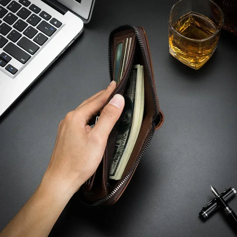 Unisex Wallet Retro Vintage Wallet European and American Horizontal Style PU Leather Multi Functional Coin Card Holder Wallets