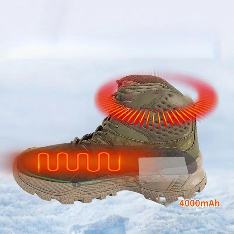 Heated Boots Foot Warmer Temperature Controlled Heating Shoes 4000mah Battery Non-slip Sole Temperature Controlled Heating Shoes