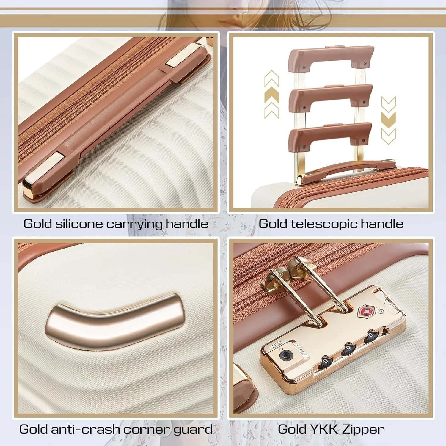 Joyway Expandable Luggage Sets 5 Piece, Lightweight Durable Hard Shell Travel Suitcase Set with TSA Lock, Spinner Wheels