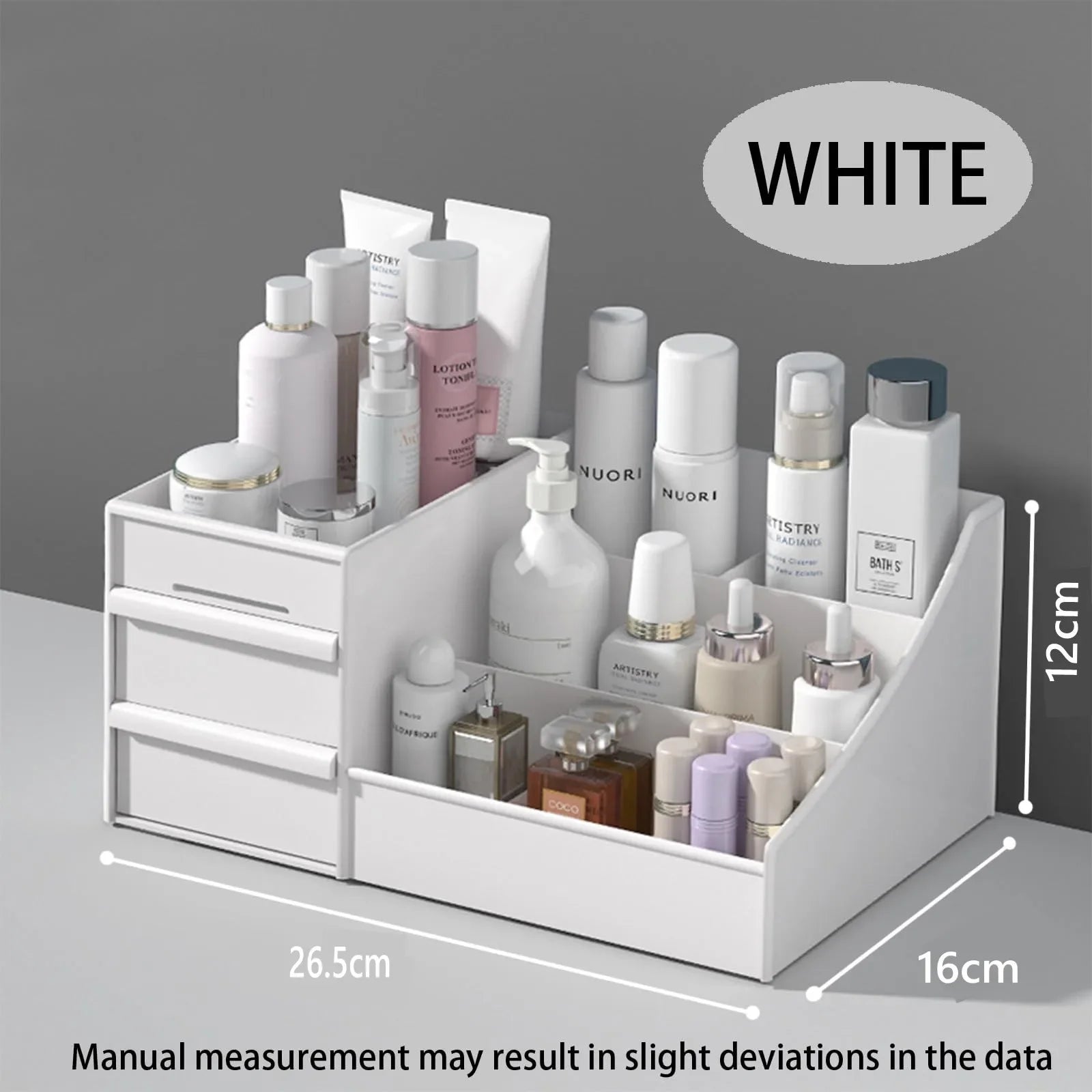 Cosmetic Display Case Desk Storage Box with Clear Drawers Large Capacity Makeup Brush Organizer For Bathroom Desktop