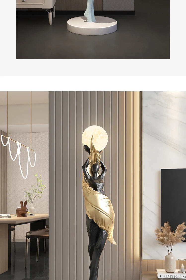 Home Decor Abstract Girl Statues Floor Decor Living Room Large Welcome Sculptures Artistic Ornaments Housewarming Gift Figurines