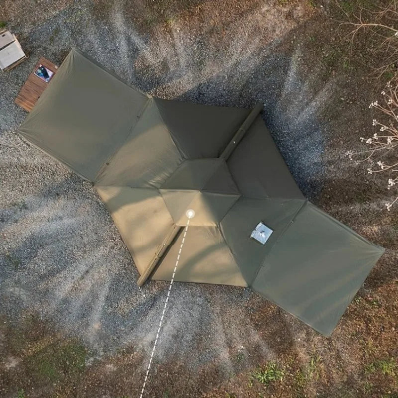 Family Tourist Inflatable Tent Outdoor Sunshade Windproof Stable Nature Hike Camping Tent Portable Overnight Camping Supplies