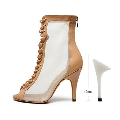 Woman High Tip Ballroom Dance Shoes Woman Ruber Insole Latino Salsa Dancing Shoes For Girls Soft Bottom Practice Latin Shoes