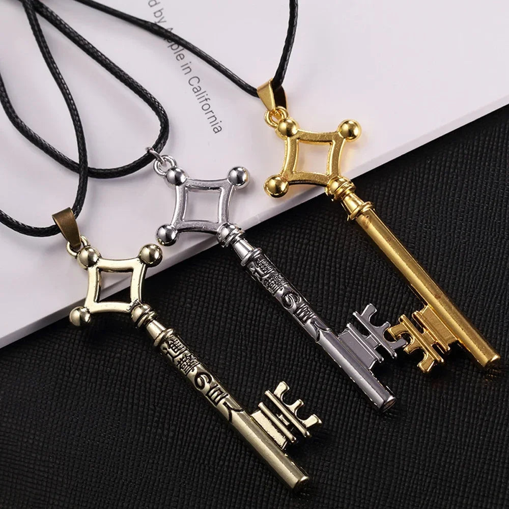 2025 Attack On Titan Eren Key Necklace Shingeki No Kyojin Pendant Vintage Retro Anime Jewelry For Men Cosplay