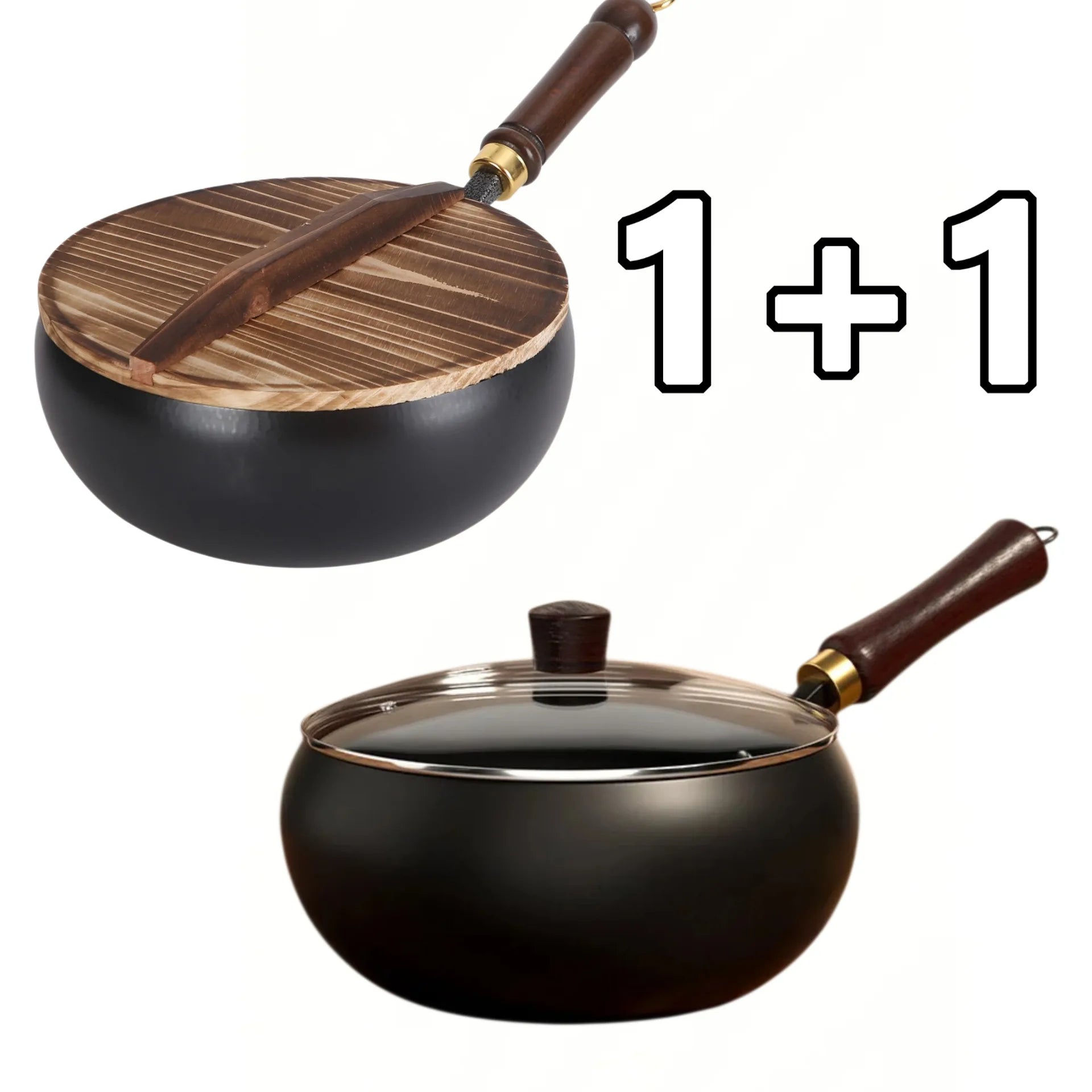 Big Belly Pot Household Hand Hammered Traditional Deepened Non-stick Iron Pot Multipurpose Uncoated Small Frying Pan with Lid
