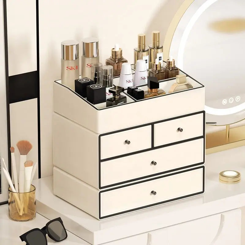 Makeup Box Desktop Large Capacity Skin Care Product Shelf Dustproof Perfume Storage Organizer Removable Cosmetics Storage Box