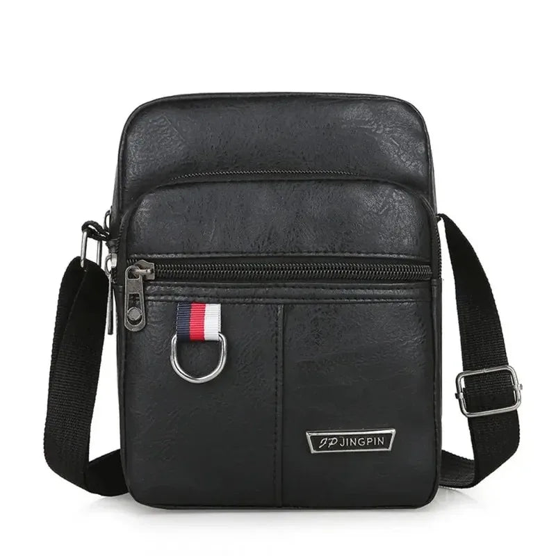 Men's High Quality PU Leather Shoulder Bag Large Capacity Chest Bag Fashion Casual Solid Color Crossbody Bag