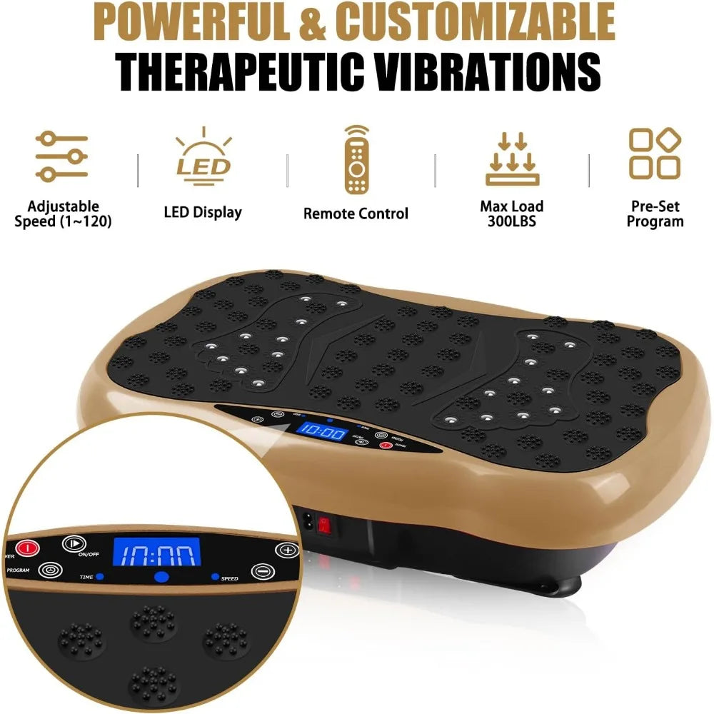 Vibration Plate Exercise Machine, Health & Fitness Full Body Vibration Platform, Portable Vibration Plate Platform for Weight Lo