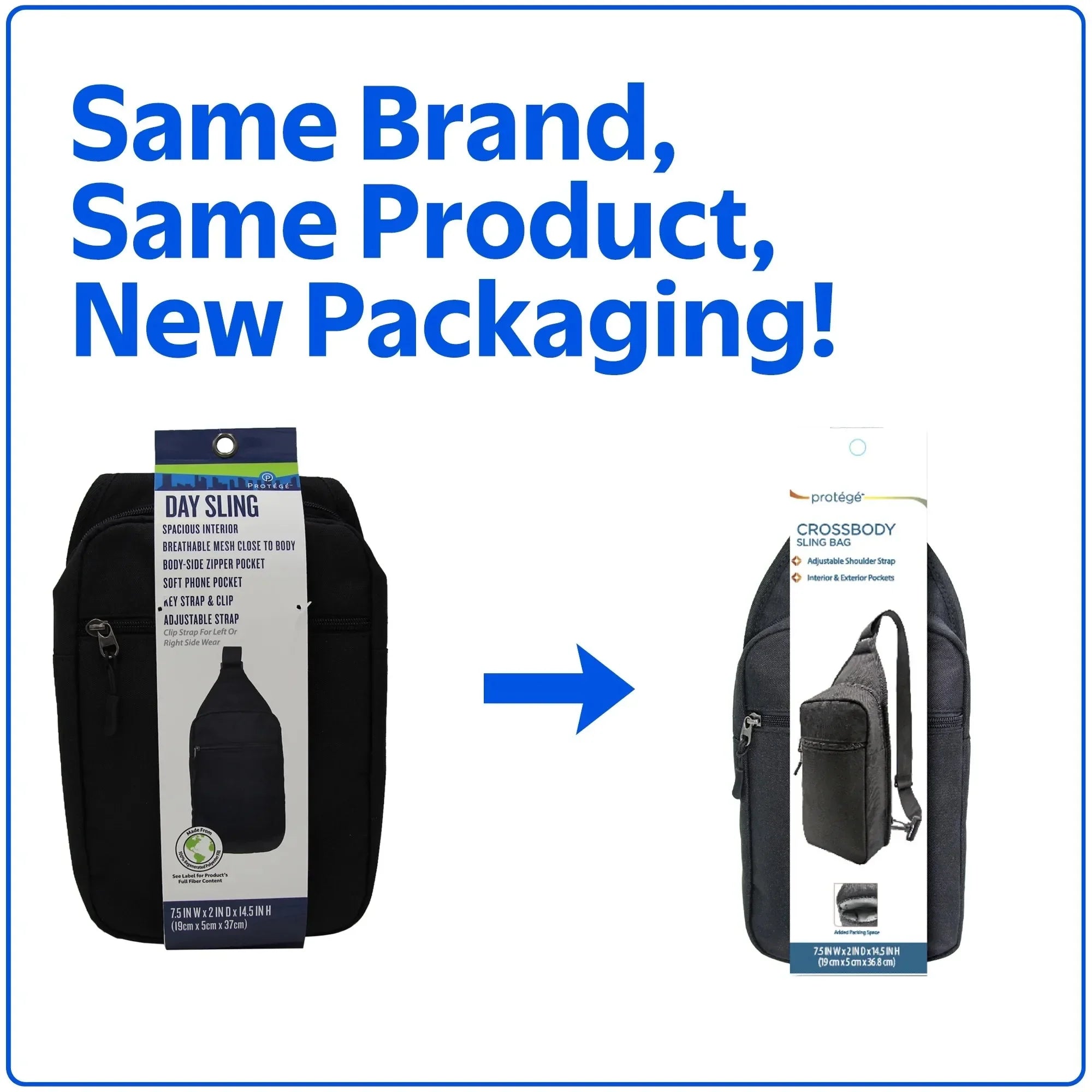 Travel Sling Shoulder Bag, Black