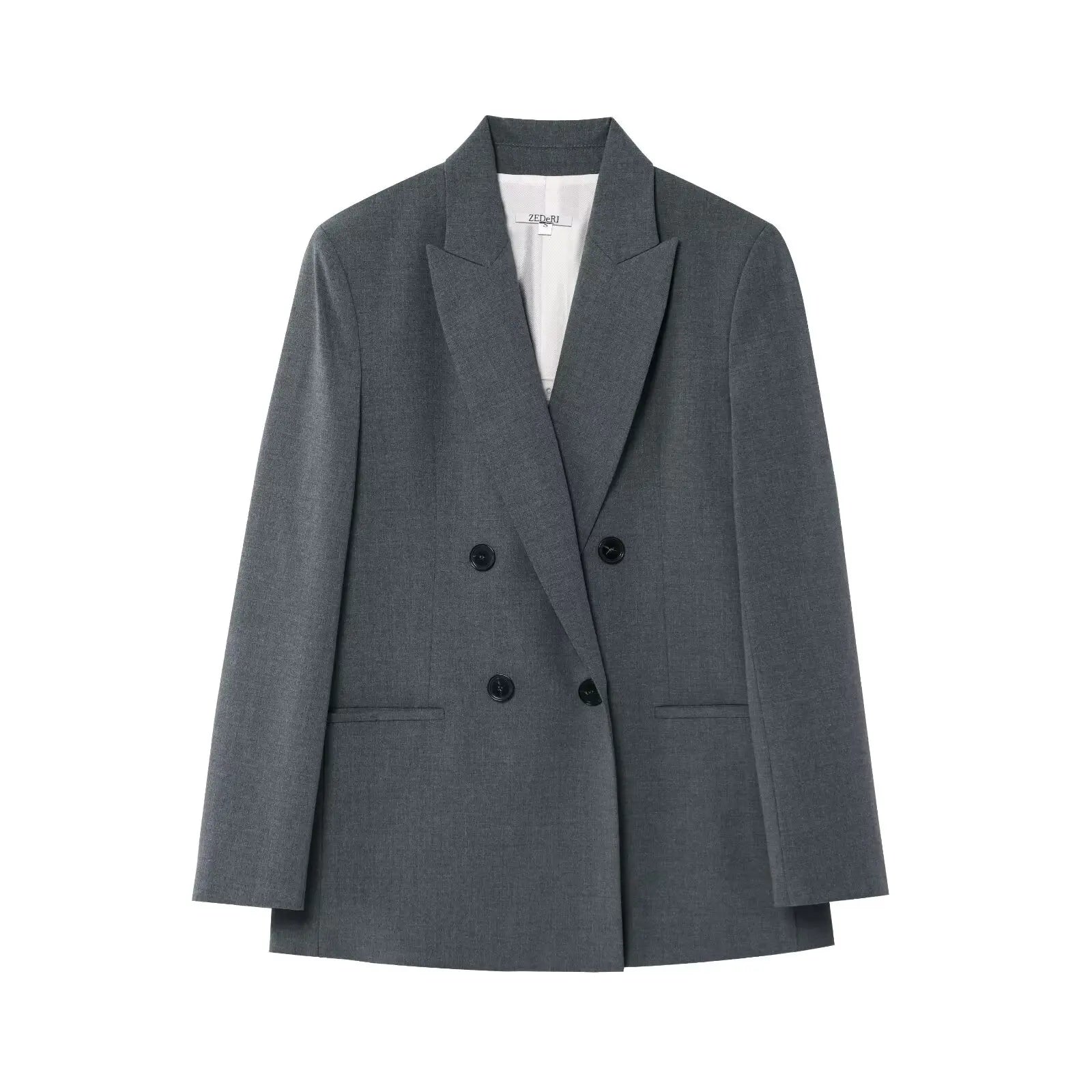 Women's new suit trousers suit double-breasted suit jacket with shoulder pads, pleated wide-leg pants
