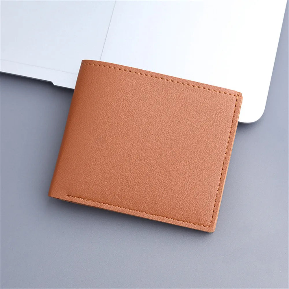 Men Short Pu Leather Wallets Vintage Thin Male Credit Card Holder Black Small Money Purses large capacity card holder Bag