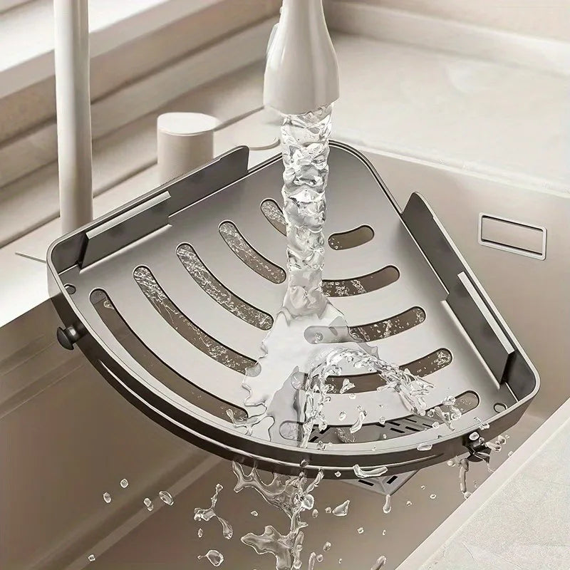 2pcs No-Drill Wall-Mounted Corner Shelf - Durable ABS Bathroom Storage Rack for Sink, Toilet, and Shower Organization