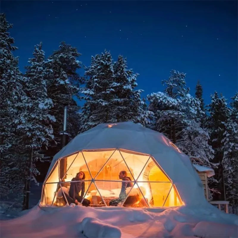 Luxury camping geodesic dome house hemispherical house PVC geodesic dome tent camping dome tent hotel tent for glamping resort