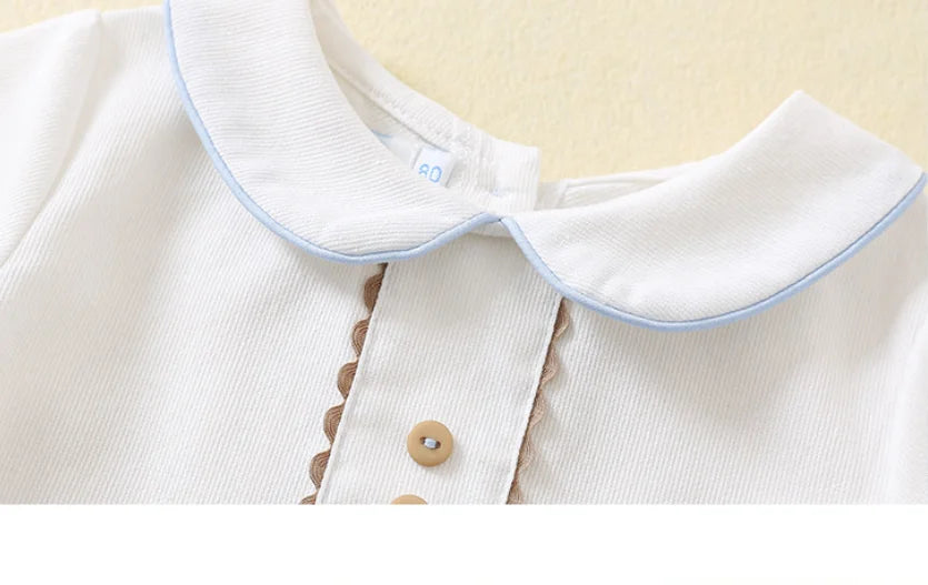 Baby Boys Birthday Outfit 2Pcs Set Short Sleeve Shirt + Striped Suspenders Pants Toddler Summer Clothes Formal Suit Gentleman