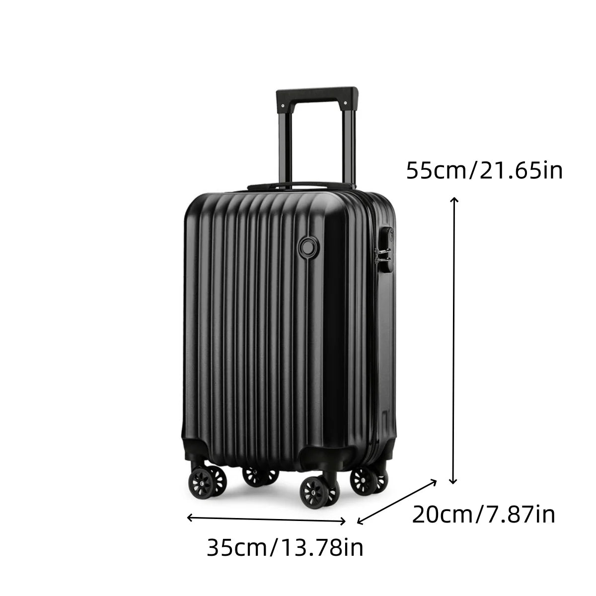1 Piece, 20inch Luggage Suitcase, Trolley Case, Combination Lock, Universal Wheels, Pc Hard Shell Material, Layered Storage