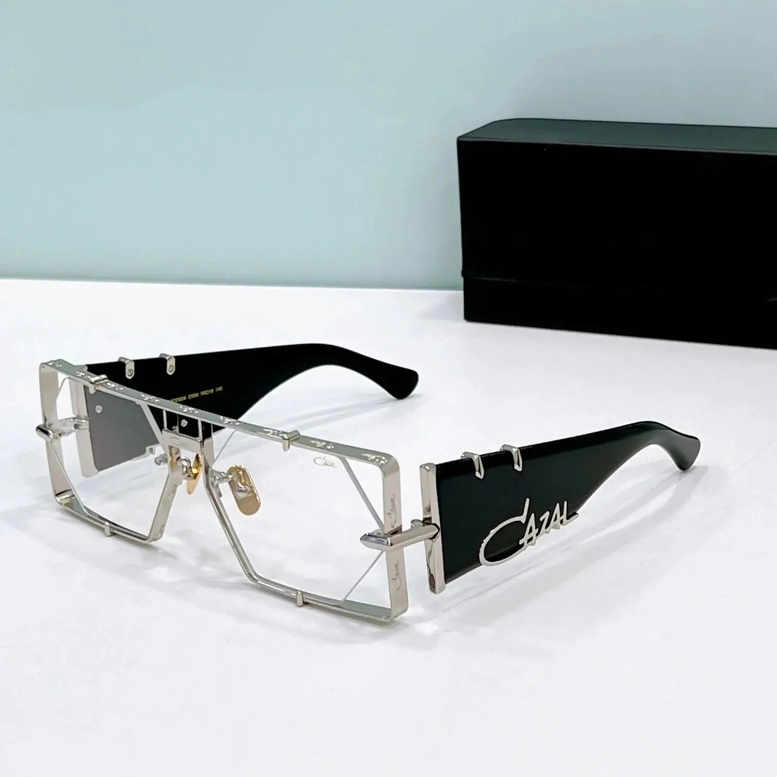 ORIGINALCAZAL MOD004 Top Quality Tortoiseshell Acetate Frame Retro Men Sunglasses Luxury Design Blue Lenses Women Couple Eyewear