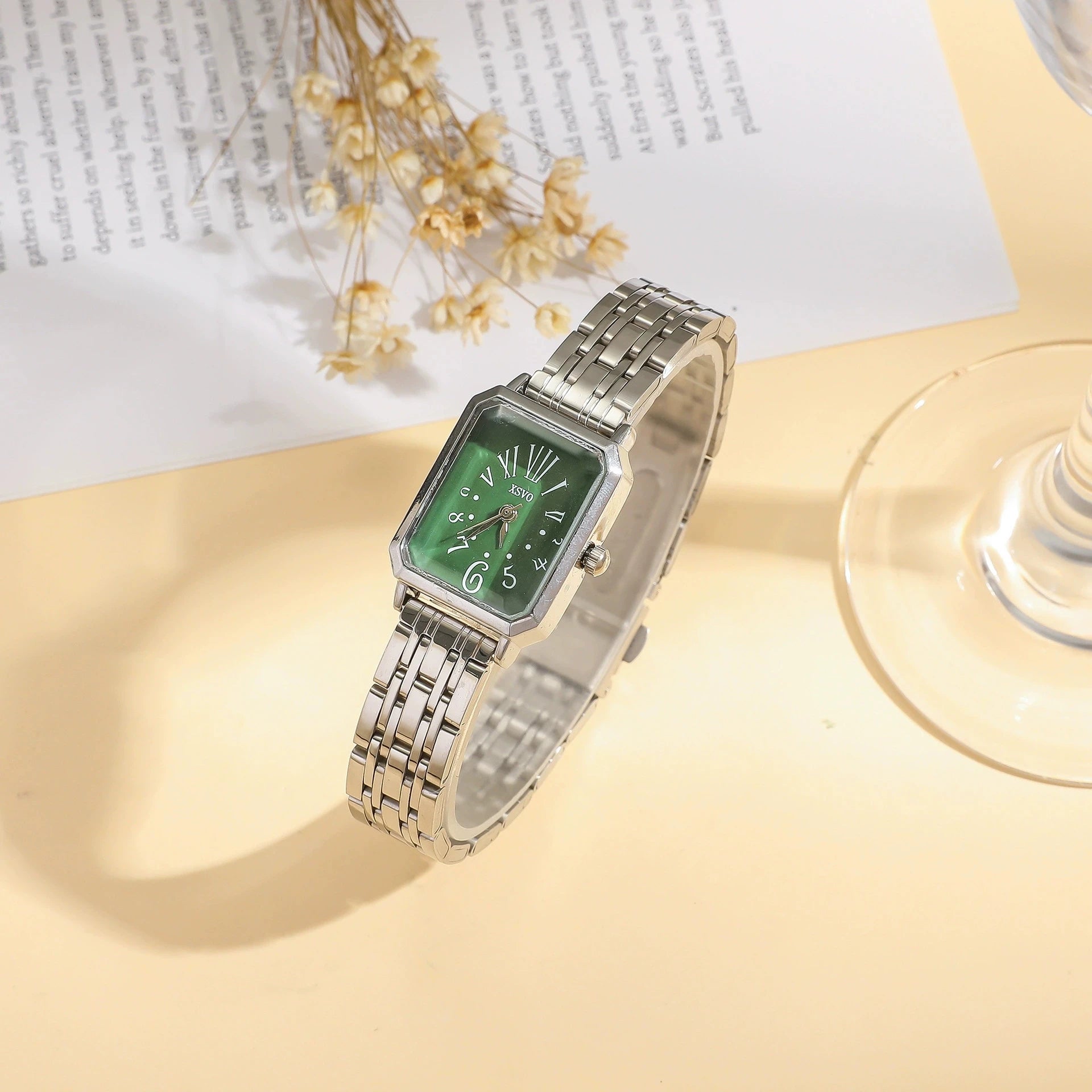 Fashion Women's Watches Casual Rectangular Dial Ladies Mechanical Watches Clock