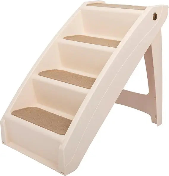 CozyUp Folding Dog Stairs, Portable Indoor/Outdoor Pet Steps for Bed, Couch & Car, Grey, 25 Inch