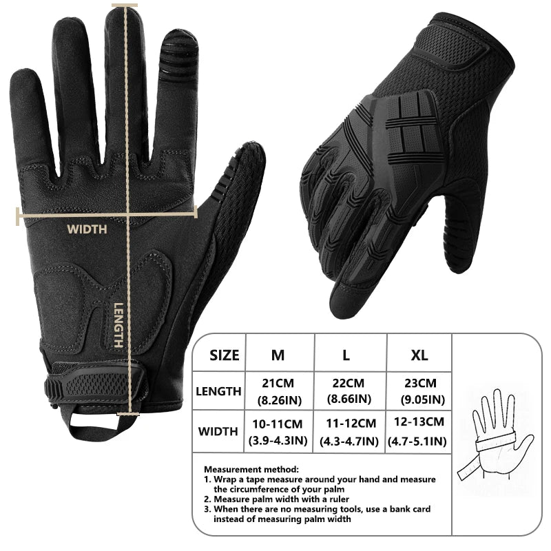 Tactical Gloves for Men,Touchscreen Motorcycle Gloves with Soft Shell&Palm Pad for Cycling Hunting Camping Climbing