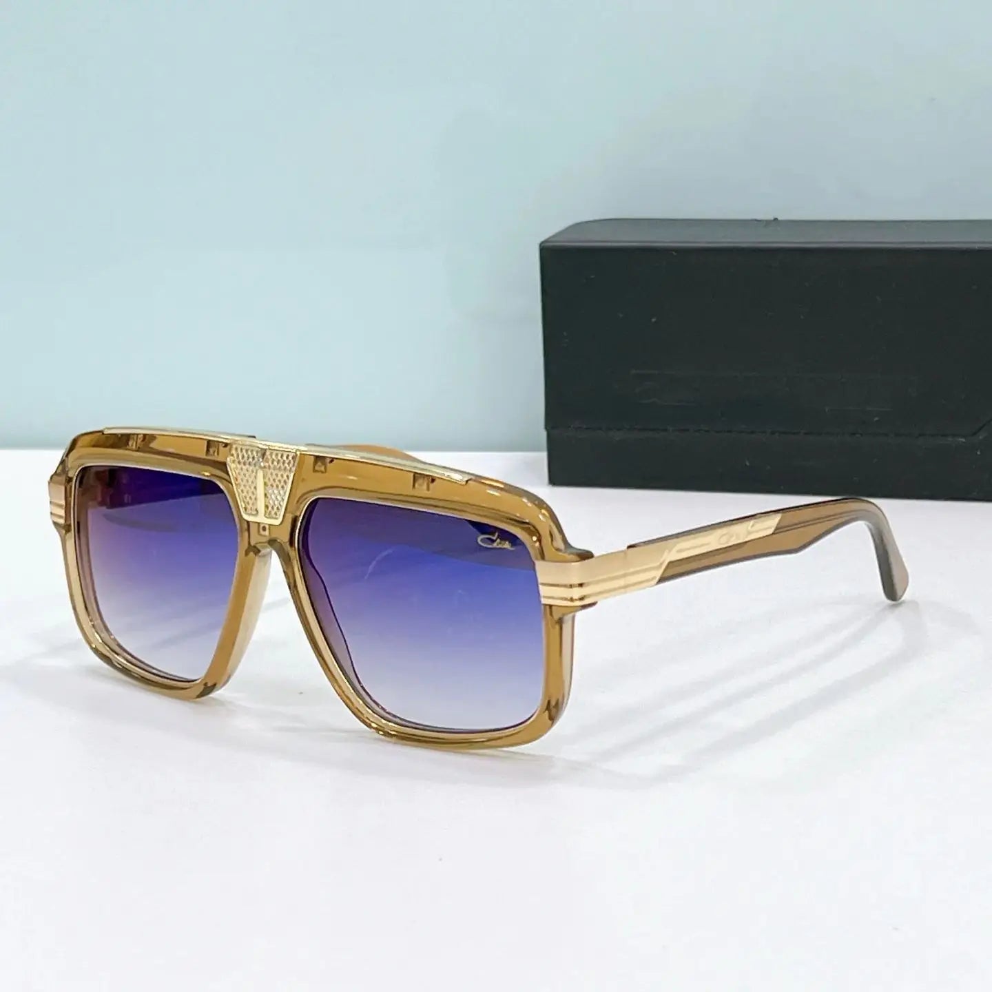 Original CCAZAL MOD678 Luxury Classic Square Acetate Frame Men Sunglasses Premium UV400 Gradient Popular Women Couple Eyewear