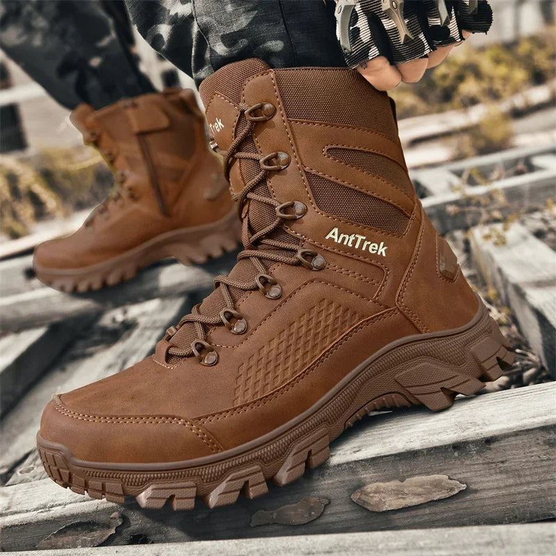 Hiking Shoes Men Outdoor Anti-slip Breathable Comfortable Casual Sports Shoes Men Thick-soled Shock-absorbing Combat Boots Men